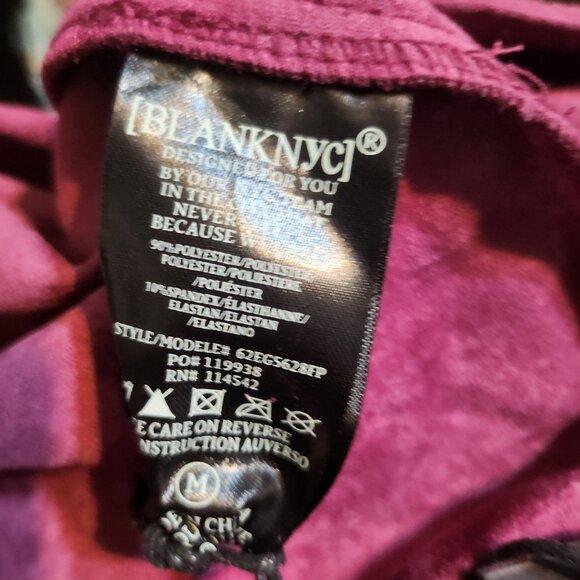 Blank NYC‎ Faux Suede Fringe Jacket Snap Closure & Chest Pockets Medium Burgundy - Picture 7 of 9